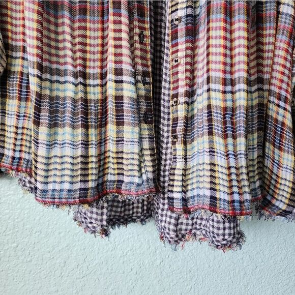 Free people freestyle raw hem balloon sleeves oversized blouse - Picture 3 of 13